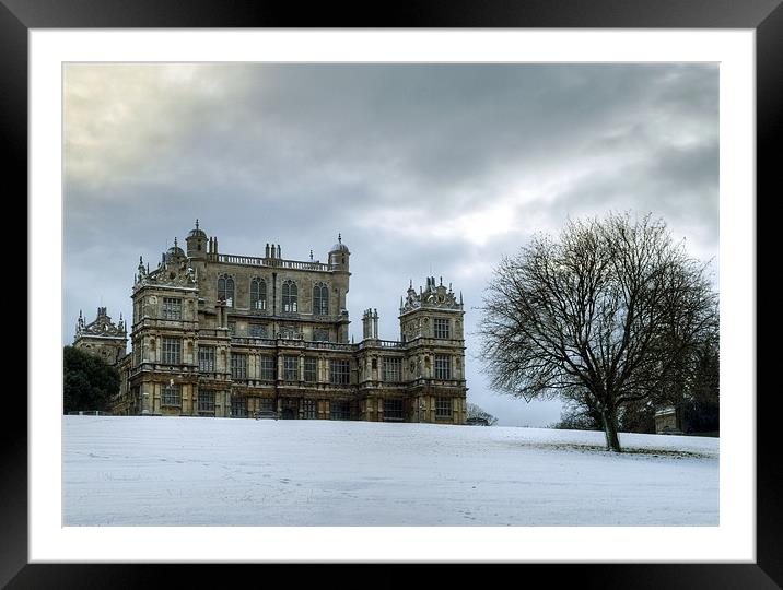 Wollaton Hall in the Snow Framed Mounted Print by Tracey Whitefoot