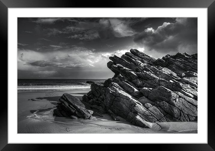 Silvery Rocks Framed Mounted Print by Tracey Whitefoot