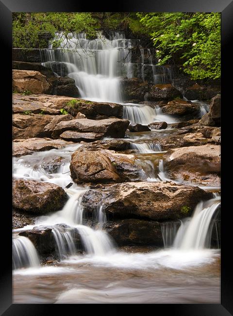 Kisdon Force Framed Print by Tracey Whitefoot