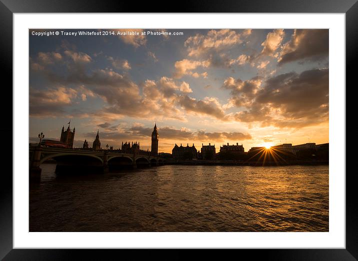 Westminster Sunset  Framed Mounted Print by Tracey Whitefoot
