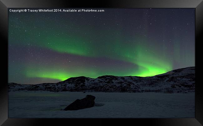 Swirling Aurora  Framed Print by Tracey Whitefoot