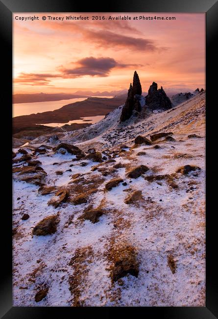 Storr Sunrise  Framed Print by Tracey Whitefoot