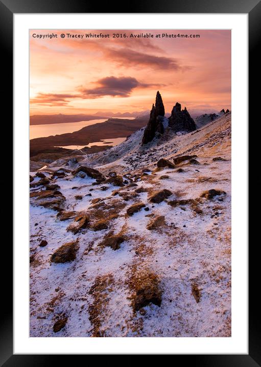 Storr Sunrise  Framed Mounted Print by Tracey Whitefoot