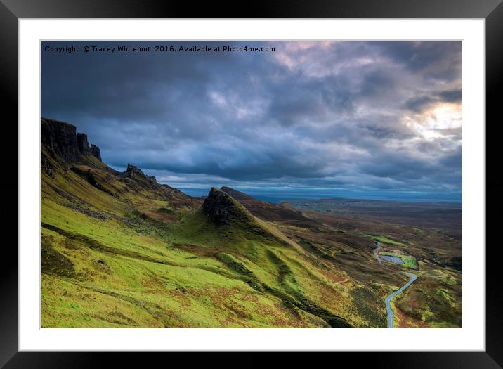 Moody Morning at the Quiraing Framed Mounted Print by Tracey Whitefoot