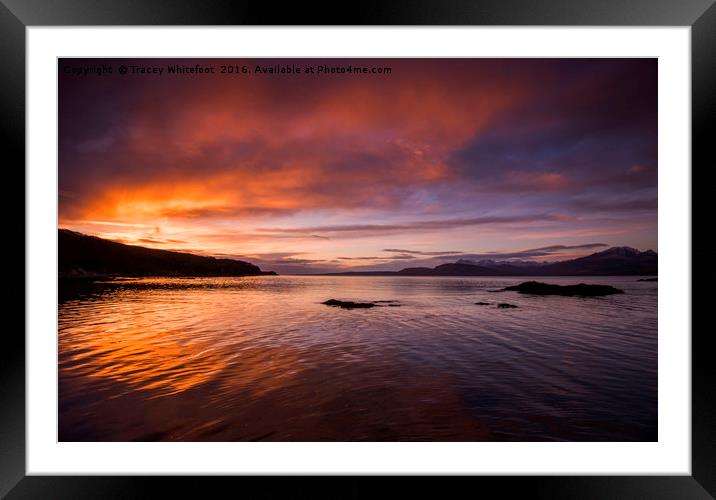 Blazing Sunset Framed Mounted Print by Tracey Whitefoot