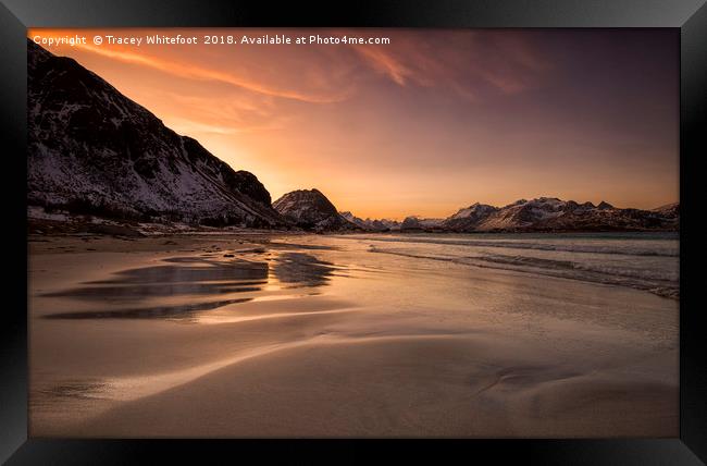 Ramberg Sunrise  Framed Print by Tracey Whitefoot
