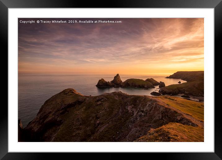 Sunset at Kynance Cove Framed Mounted Print by Tracey Whitefoot
