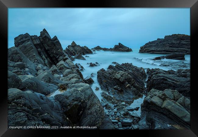 Hartland Quay Rocks Framed Print by CHRIS BARNARD