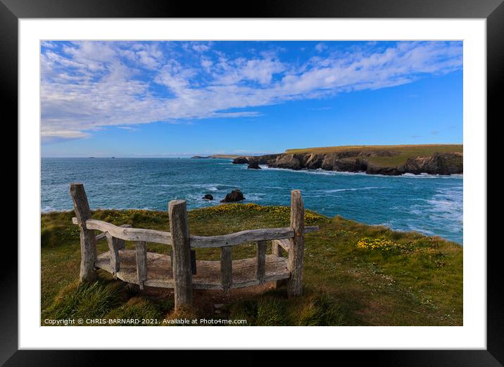 Seat with a view Framed Mounted Print by CHRIS BARNARD