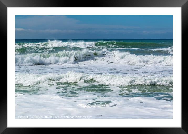 Waves off Dollar Cove Framed Mounted Print by CHRIS BARNARD