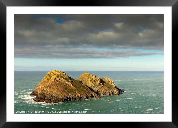 Carters Rocks Holywell Bay Framed Mounted Print by CHRIS BARNARD