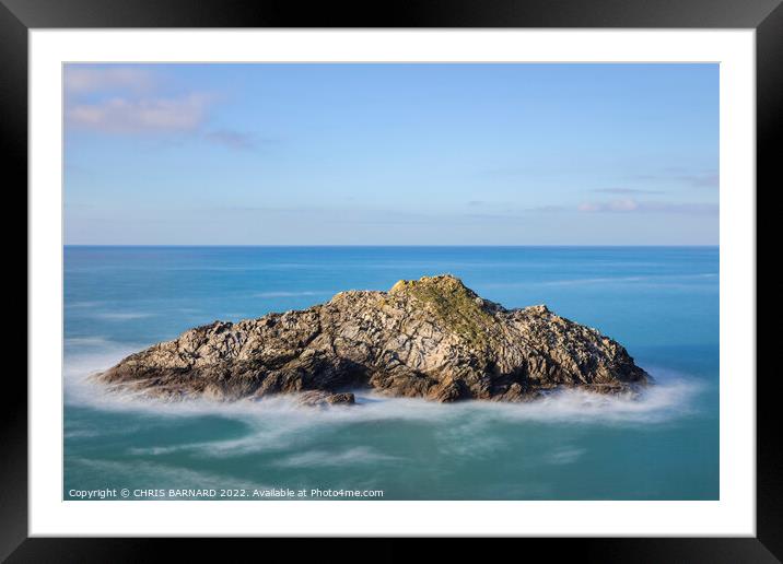 Chick Island North Cornwall Framed Mounted Print by CHRIS BARNARD