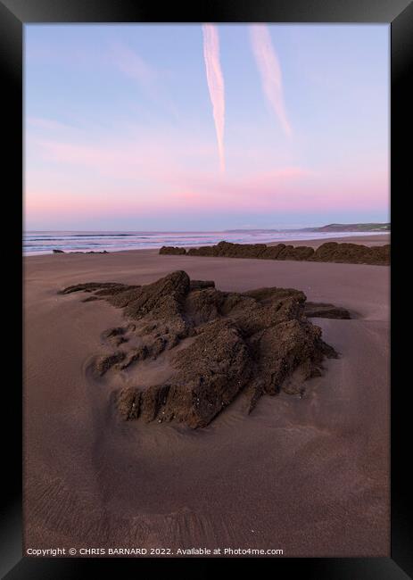Tregantle Beach Sunrise Framed Print by CHRIS BARNARD