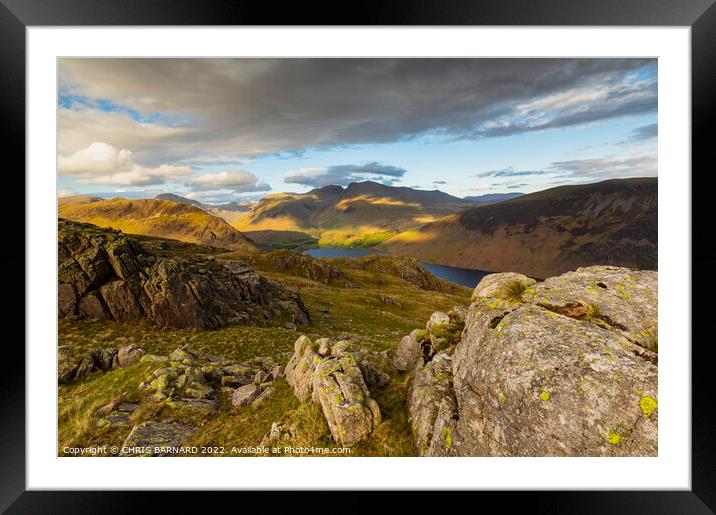 Middle Fell Sunset Framed Mounted Print by CHRIS BARNARD