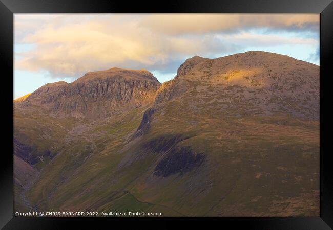 Scafell Pike and Scafell Framed Print by CHRIS BARNARD