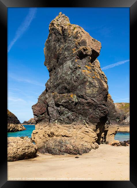 Steeple Rock Kynance Cove Framed Print by CHRIS BARNARD