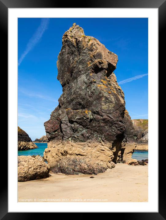 Steeple Rock Kynance Cove Framed Mounted Print by CHRIS BARNARD