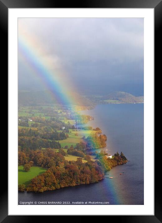 Ullswater Rainbow Framed Mounted Print by CHRIS BARNARD
