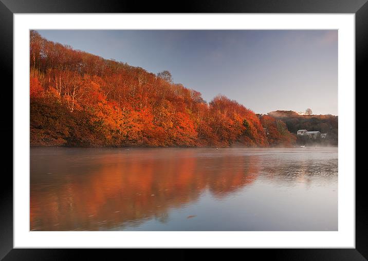 Refections Of Looe In Autumn Framed Mounted Print by CHRIS BARNARD