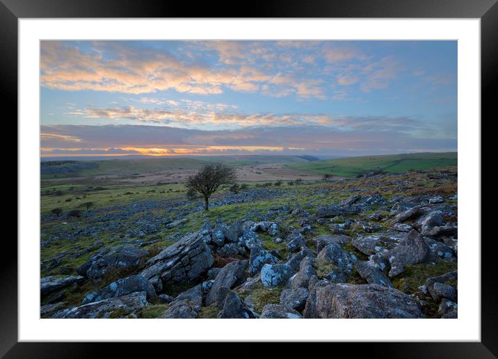 Sunset on Bodmin Moor Framed Mounted Print by CHRIS BARNARD