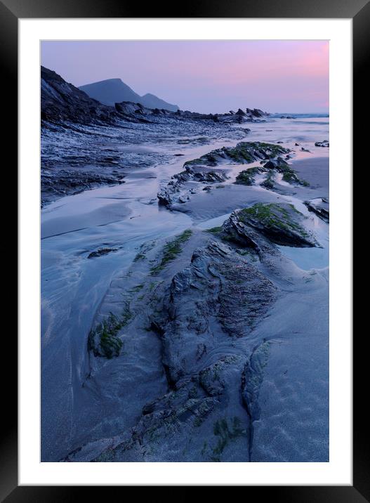 Sunset Crackington Haven Framed Mounted Print by CHRIS BARNARD