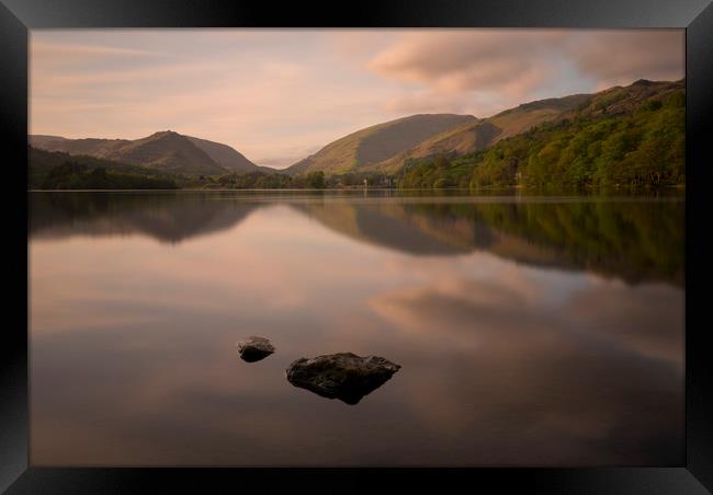 Thirlmere at Sunset Framed Print by CHRIS BARNARD