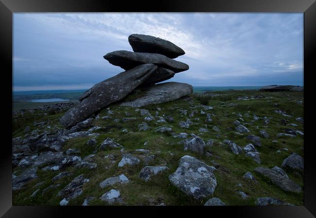 Showery Tor Framed Print by CHRIS BARNARD