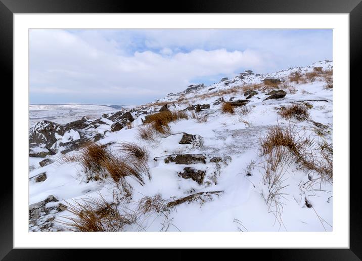 Stowes Hill Winter Framed Mounted Print by CHRIS BARNARD