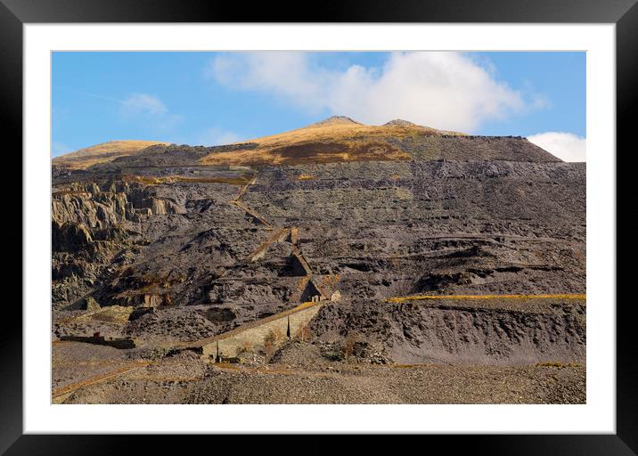 Dinorwic Slate Quarry Framed Mounted Print by CHRIS BARNARD