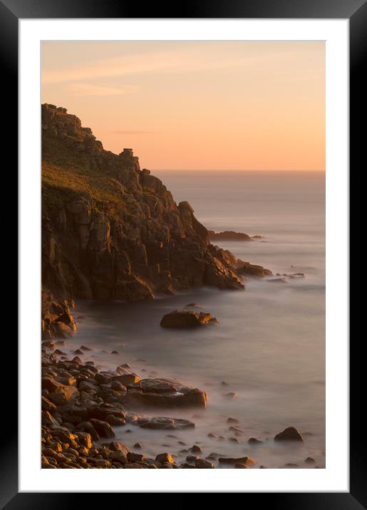 Porth Loe Sunset Framed Mounted Print by CHRIS BARNARD