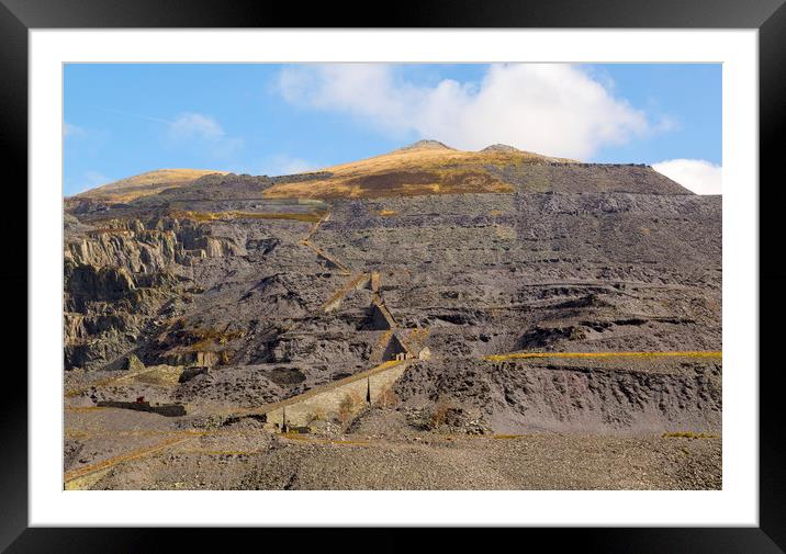 Dinorwic Slate Quarry Framed Mounted Print by CHRIS BARNARD