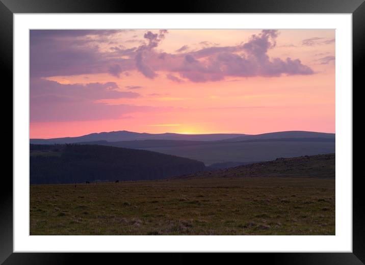 Bodmin  Moor Sunset Framed Mounted Print by CHRIS BARNARD