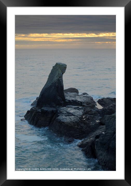 Bumble Rock Seastack Framed Mounted Print by CHRIS BARNARD
