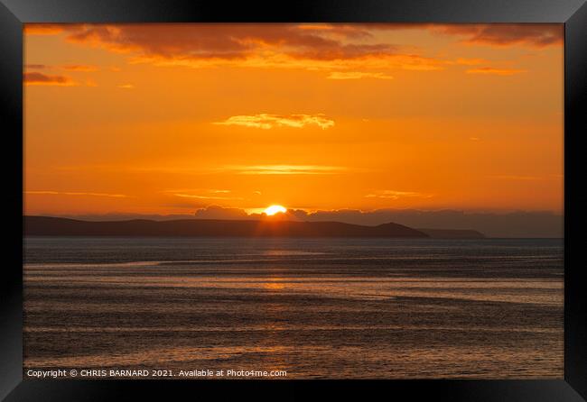 Rame Peninsula Sunrise Framed Print by CHRIS BARNARD