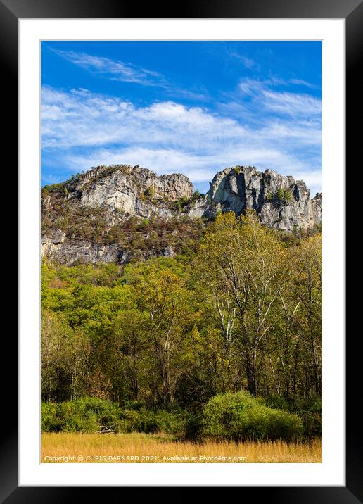 Seneca Rocks Framed Mounted Print by CHRIS BARNARD