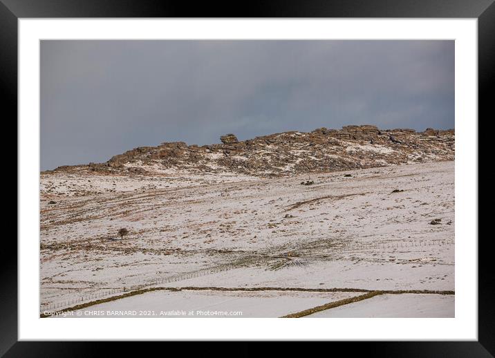 Winter On Kilmar Tor Framed Mounted Print by CHRIS BARNARD