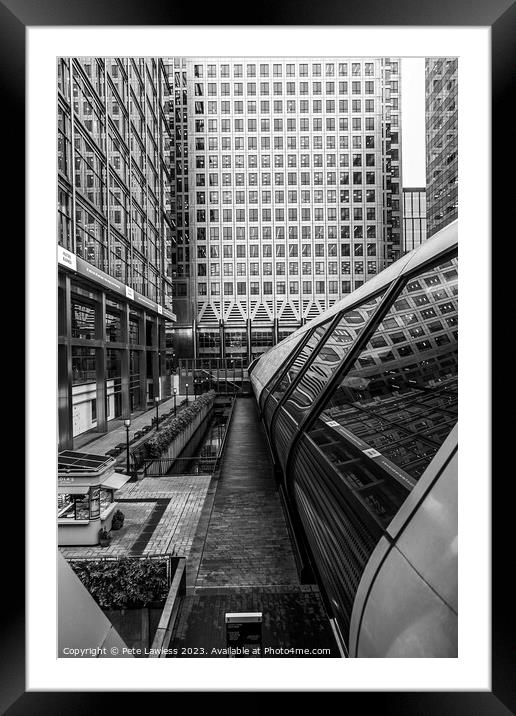 Canary Wharf Framed Mounted Print by Pete Lawless