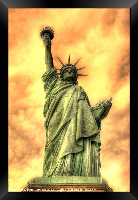 Statue of Liberty Framed Print by Pete Lawless