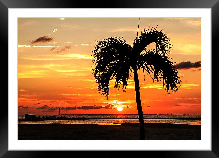 Sunset Fort Myers Beach Florida Framed Mounted Print by Pete Lawless