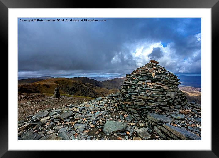View from the Top The Old Man of Coniston Framed Mounted Print by Pete Lawless