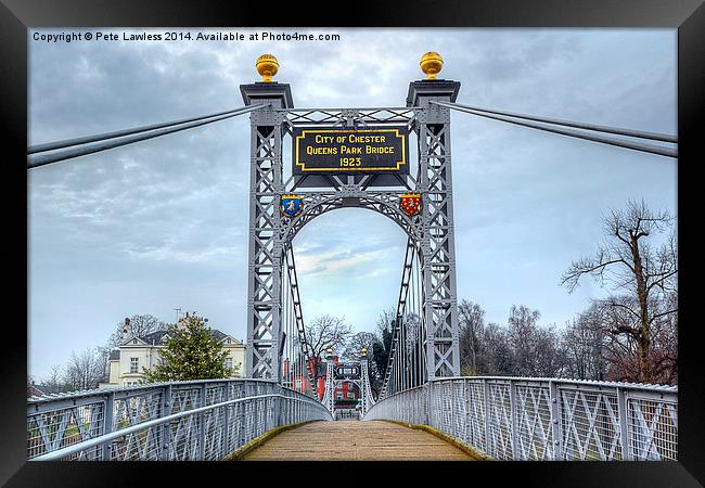 Chester Queens Park Suspension Bridge Framed Print by Pete Lawless