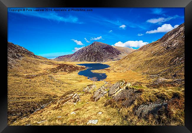 Llyn Idwal from the Glyders Framed Print by Pete Lawless