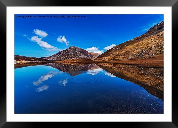 Llyn Idwal Reflecting Pen Yr Old Wen Framed Mounted Print by Pete Lawless