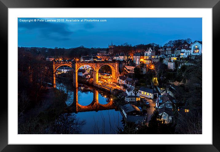 Knaresborough Viaduct at night Framed Mounted Print by Pete Lawless