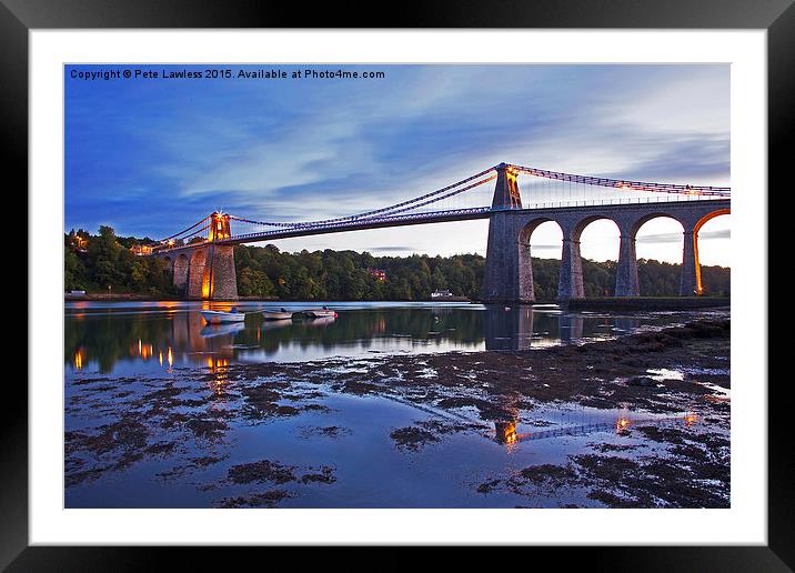  Menai Bridge and strait  Framed Mounted Print by Pete Lawless