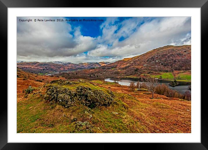 A view over Rydal Water Framed Mounted Print by Pete Lawless