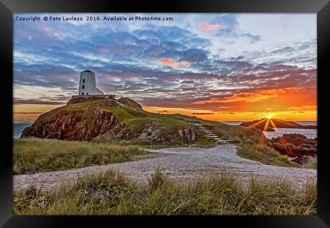 Twr Mawr Lighthouse Framed Print by Pete Lawless