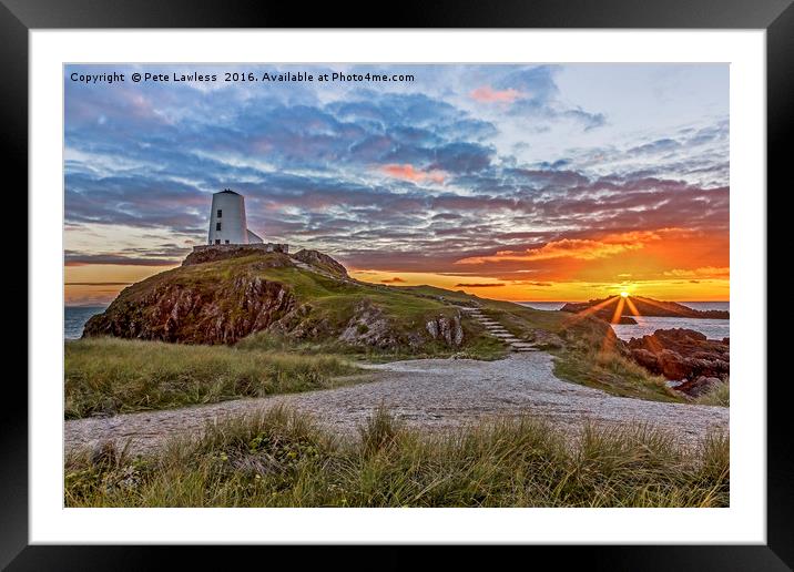 Twr Mawr Lighthouse Framed Mounted Print by Pete Lawless