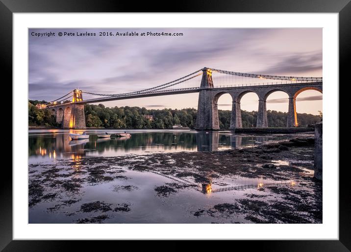 Menai Bridge Anglesey Framed Mounted Print by Pete Lawless