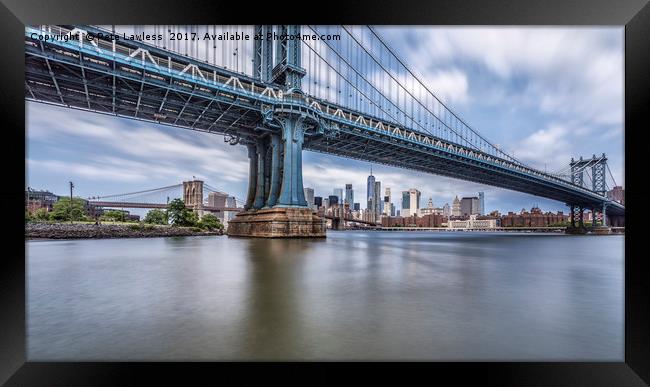 Manhattan Bridge Framed Print by Pete Lawless